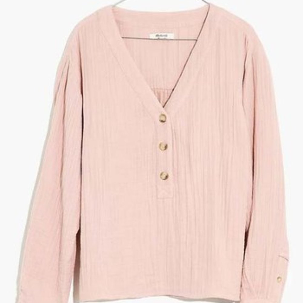Madewell Pink Button-Up Blouse